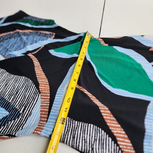 Nine West White Green Tan Faux Wrap Career Knee Length Spring Dress Short S - Picture 8 of 11